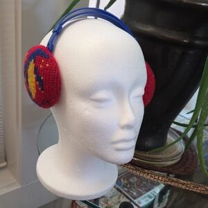 Colorful Knit Head Ear Muffs Vintage